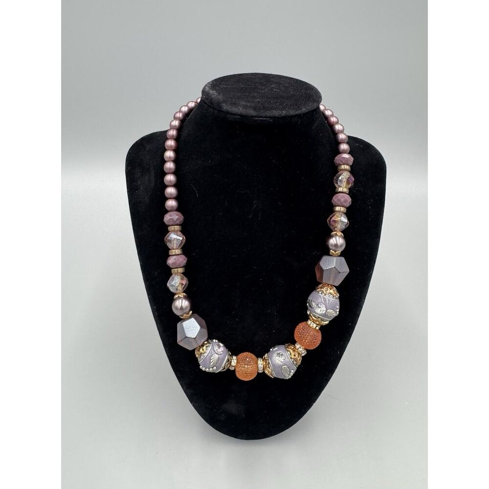 Decorative Multi Colored & Size Beaded Artsy Style Necklace